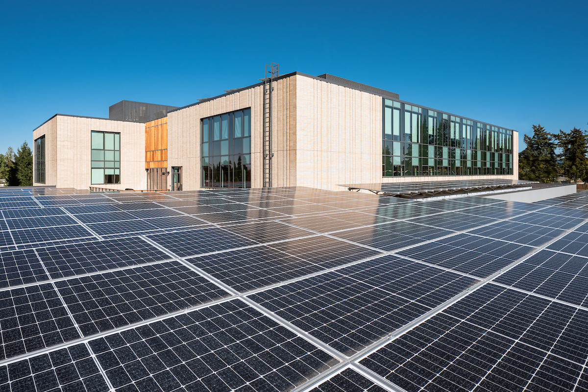 Resilient PV panels on the Beaverton Public Safety Center